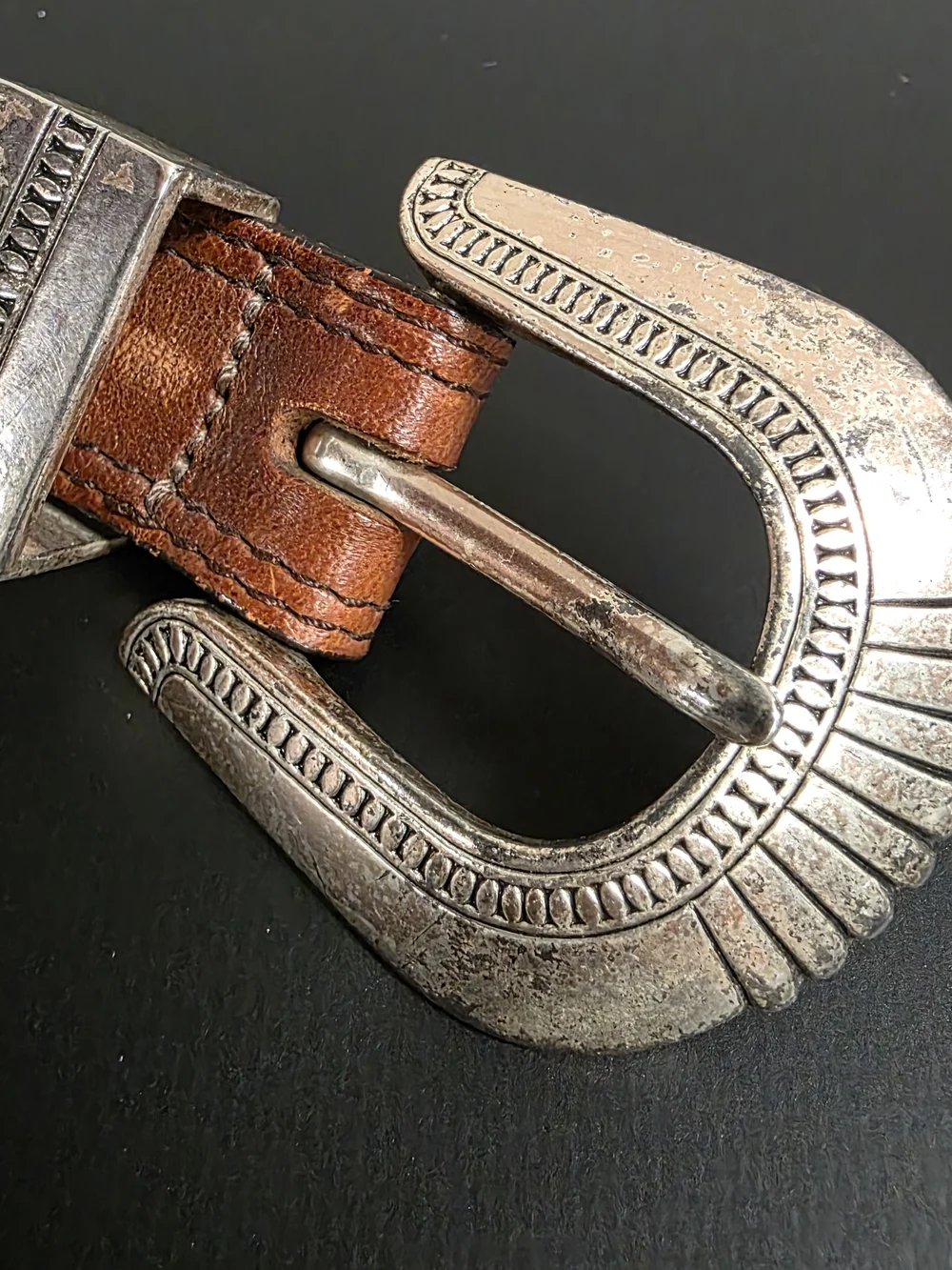 Vintage 1991 Leather Western Belt Size 30